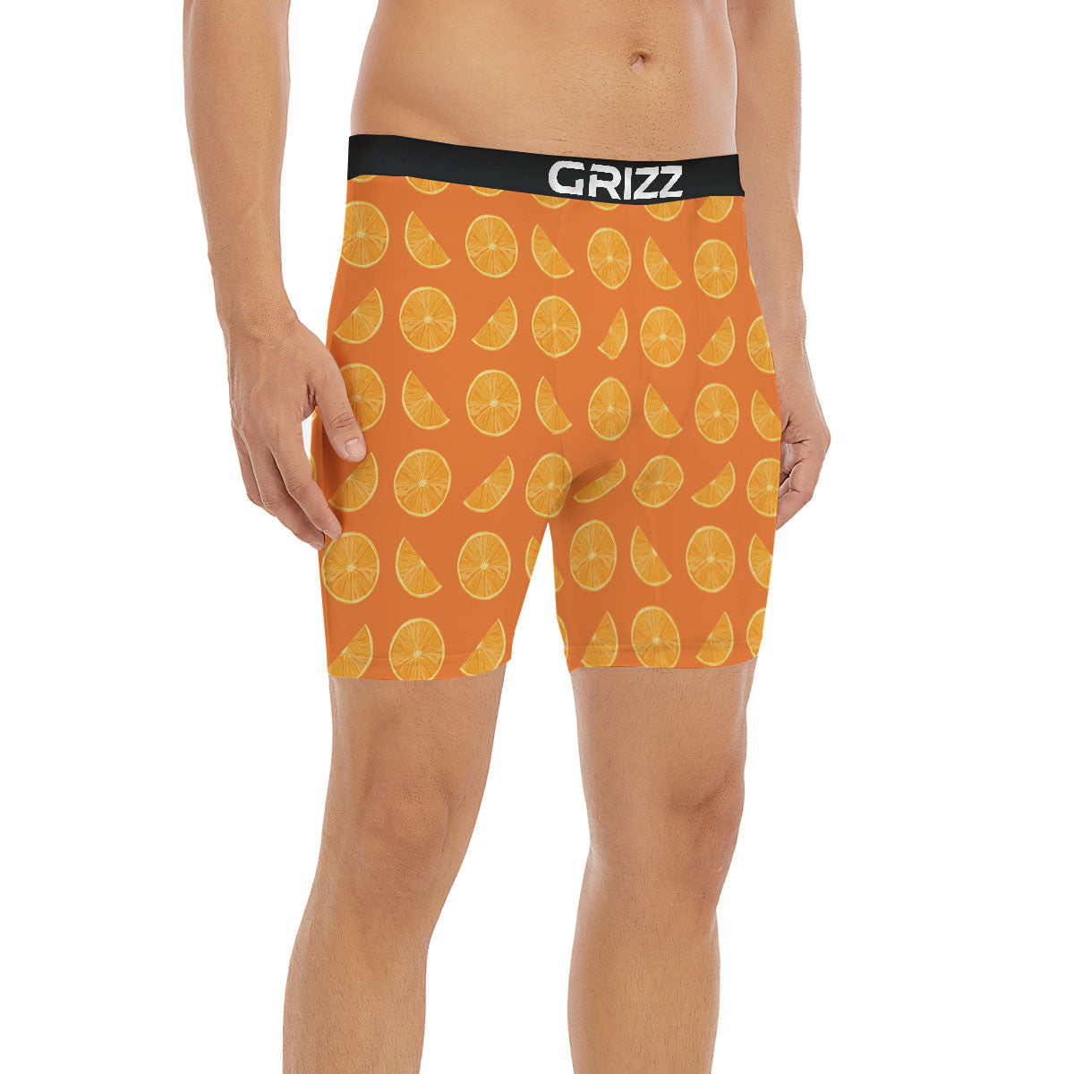 Slices Orange Print Pattern Boxer Briefs-grizzshop