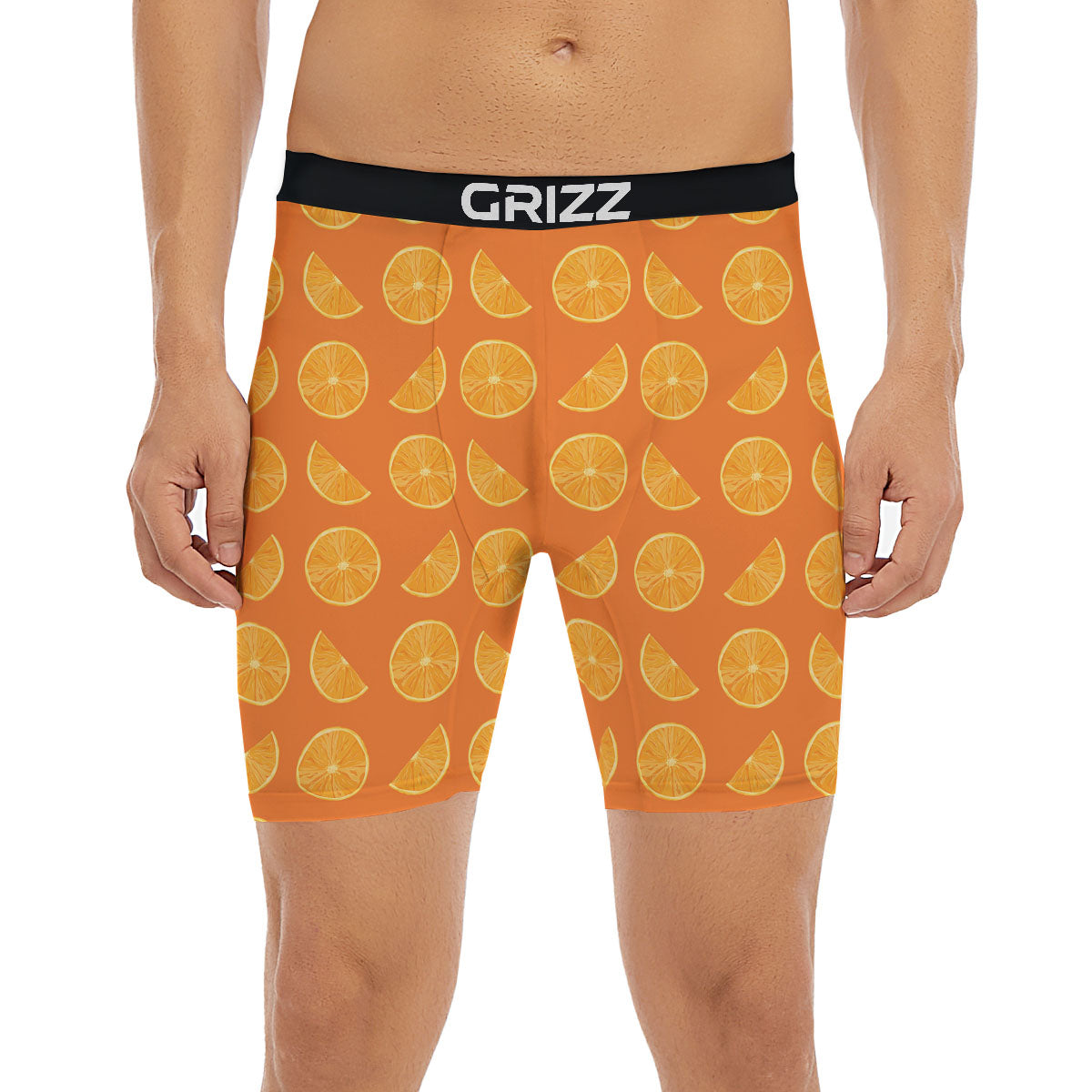 Slices Orange Print Pattern Boxer Briefs-grizzshop