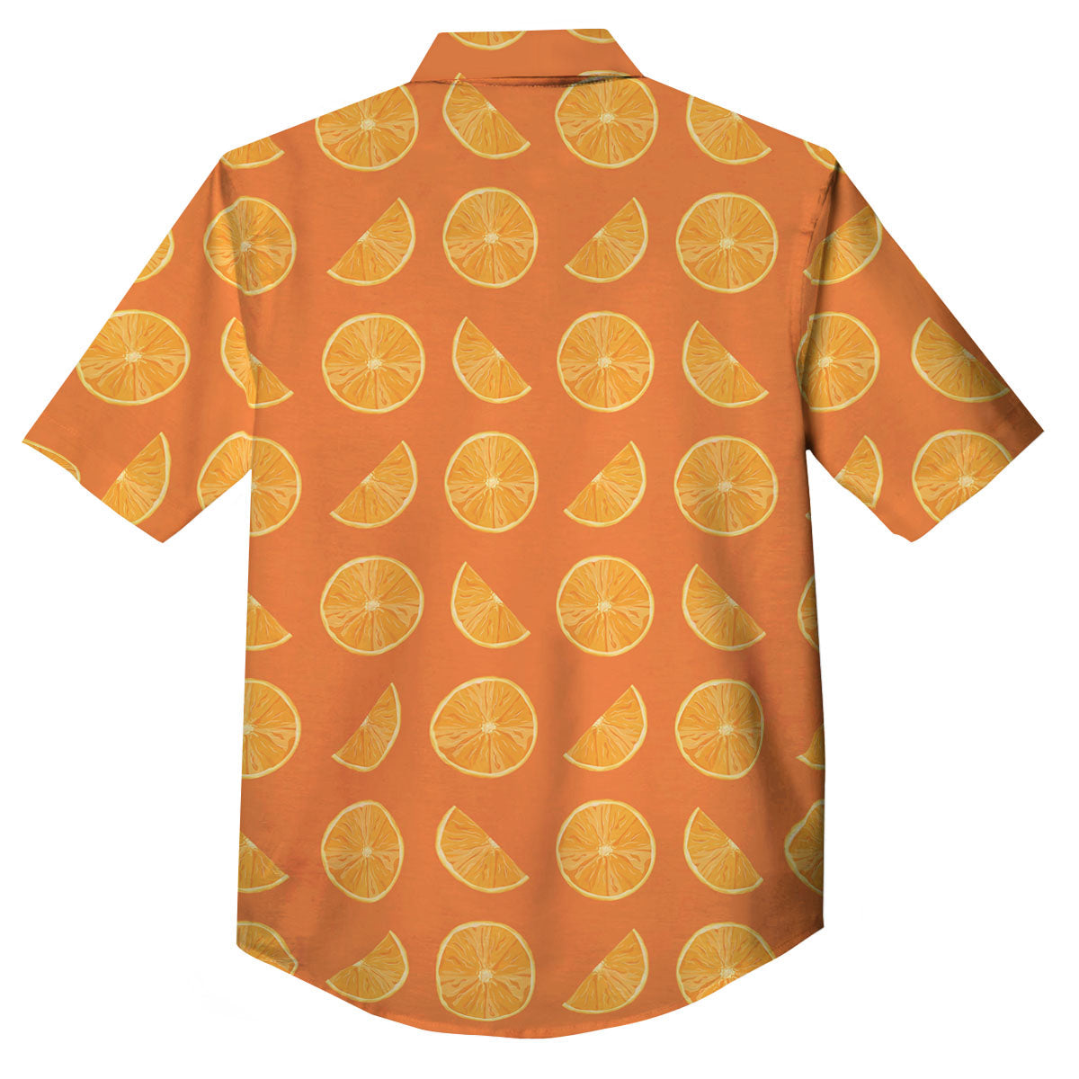 Slices Orange Print Pattern Button Up Shirt-grizzshop