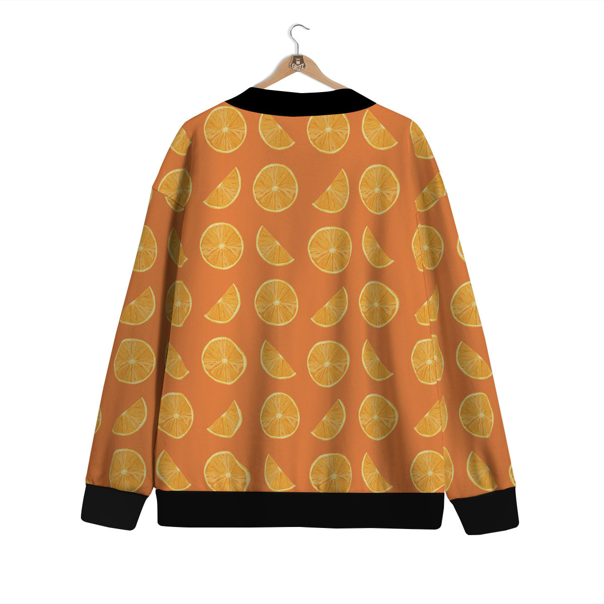 Slices Orange Print Pattern Cardigan-grizzshop