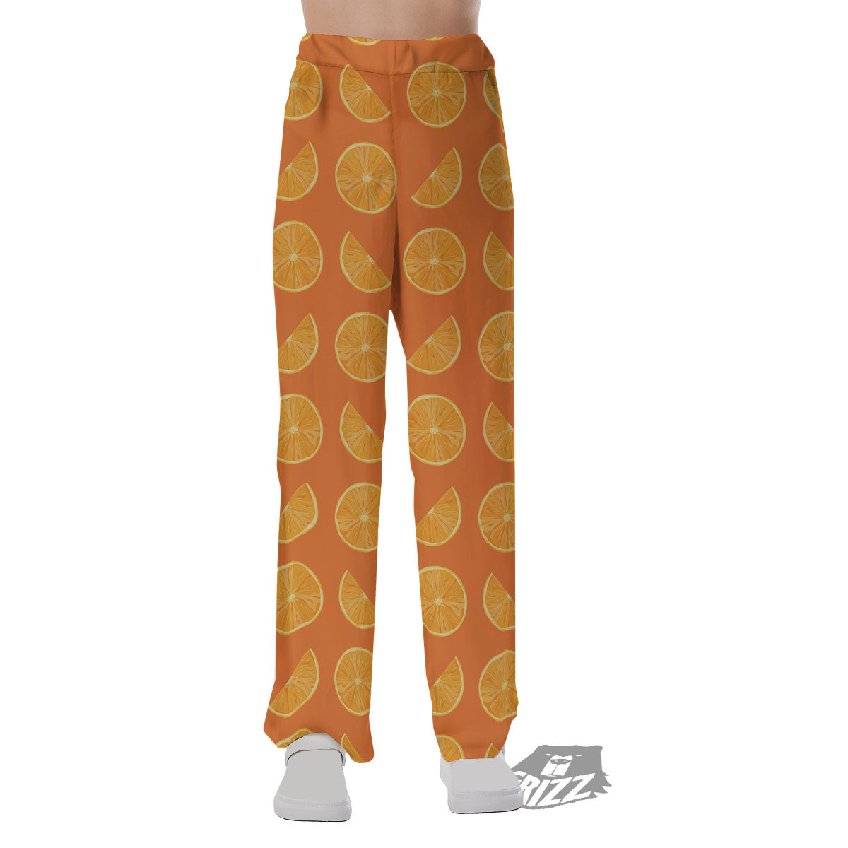 Slices Orange Print Pattern Pajama Pants-grizzshop