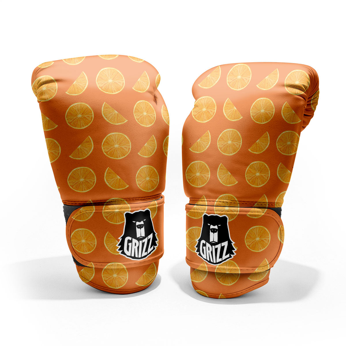 Slices Orange Print Pattern Sparring Gloves-grizzshop