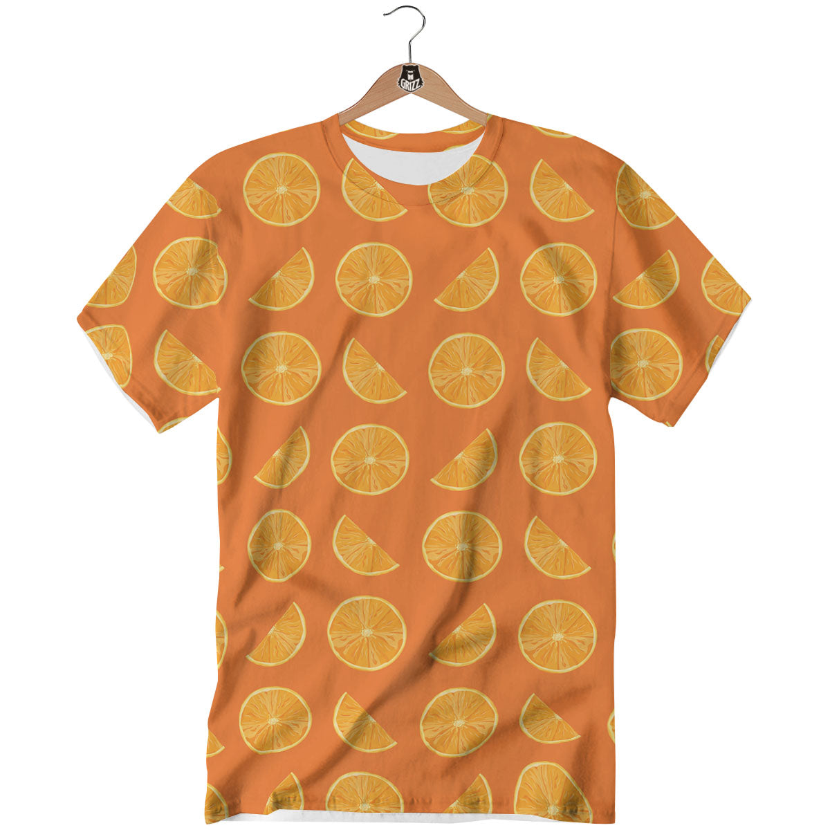 Slices Orange Print Pattern T-Shirt-grizzshop