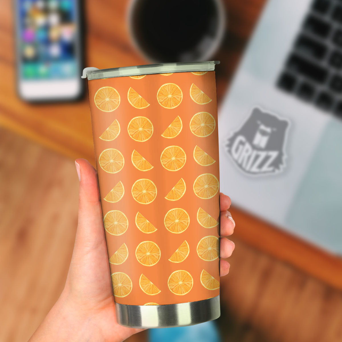 Slices Orange Print Pattern Tumbler-grizzshop