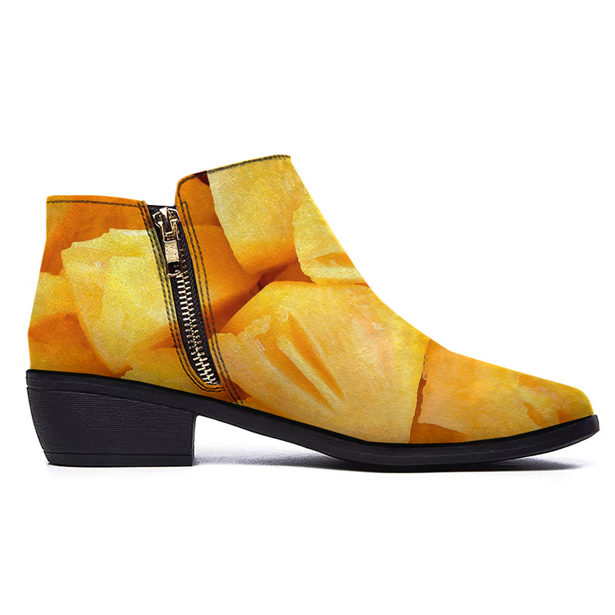 Slices Pineapple Print Ankle Boots-grizzshop