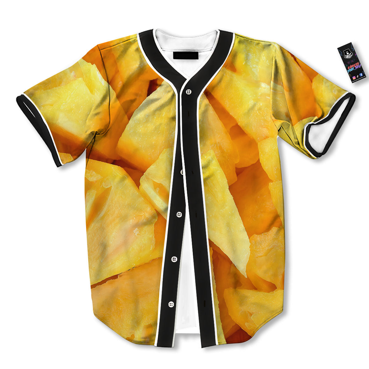 Slices Pineapple Print Baseball Jersey-grizzshop