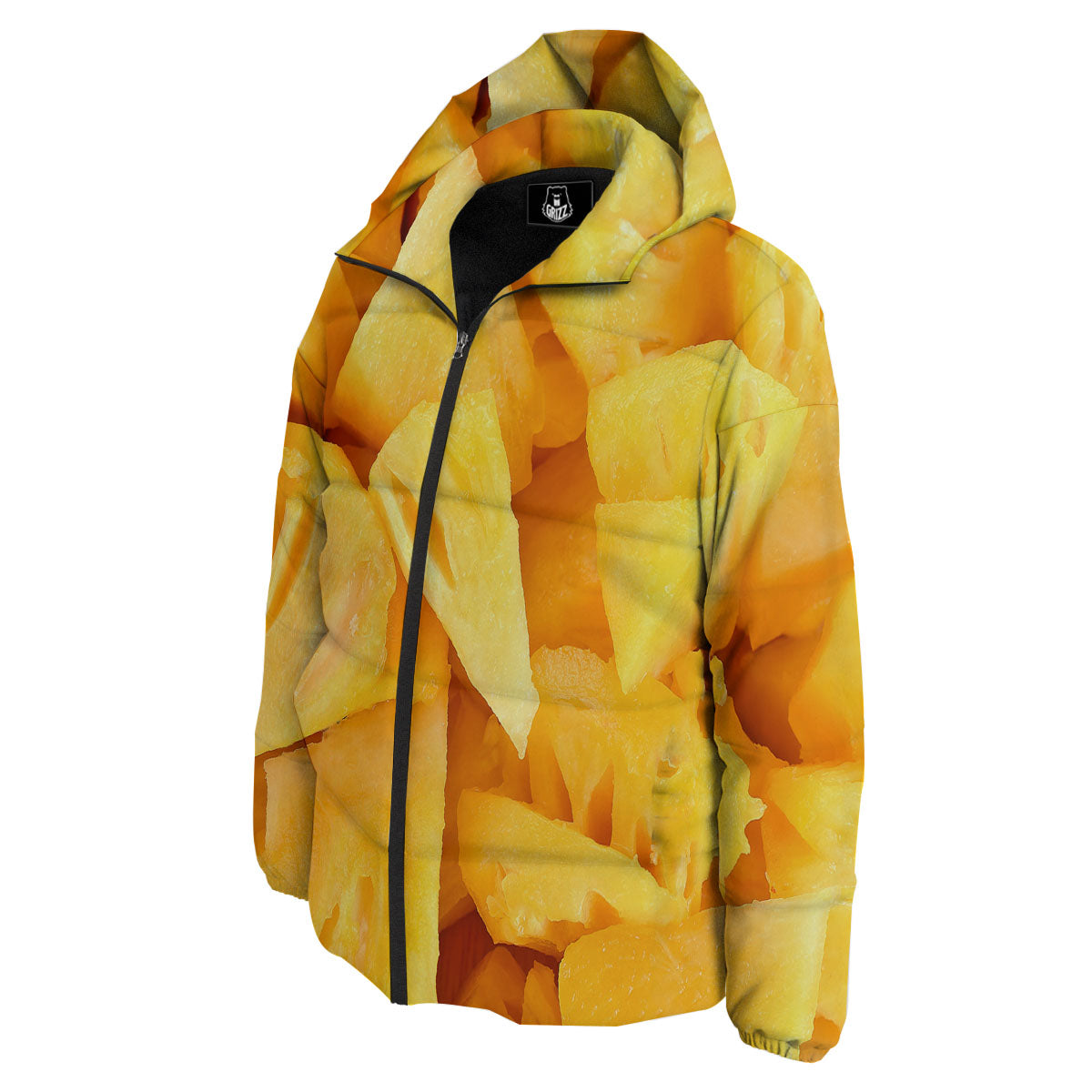 Slices Pineapple Print Down Jacket-grizzshop