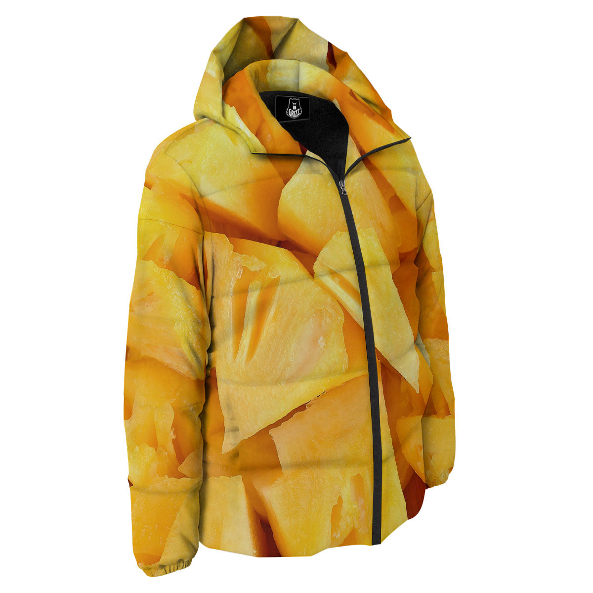 Slices Pineapple Print Down Jacket-grizzshop