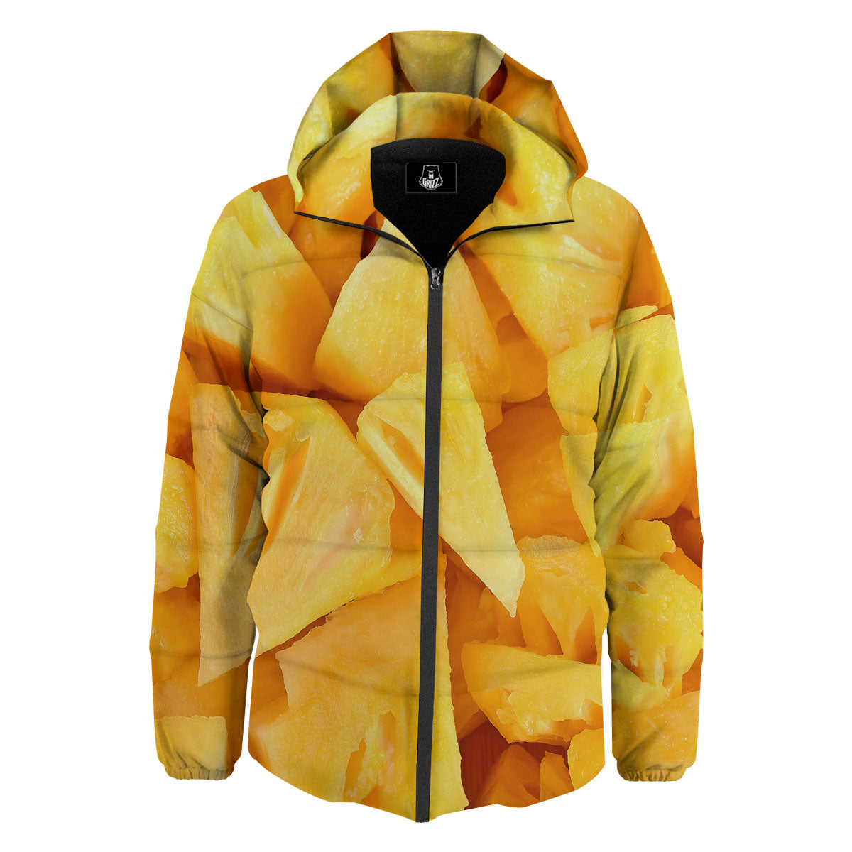 Slices Pineapple Print Down Jacket-grizzshop