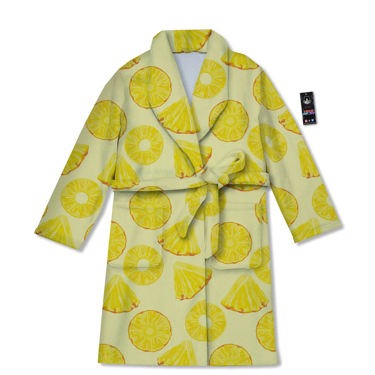 Slices Pineapple Print Pattern Bathrobe-grizzshop