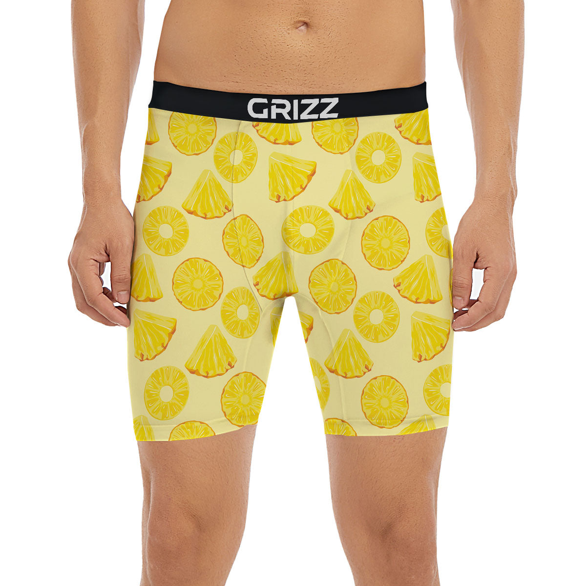 Slices Pineapple Print Pattern Boxer Briefs-grizzshop