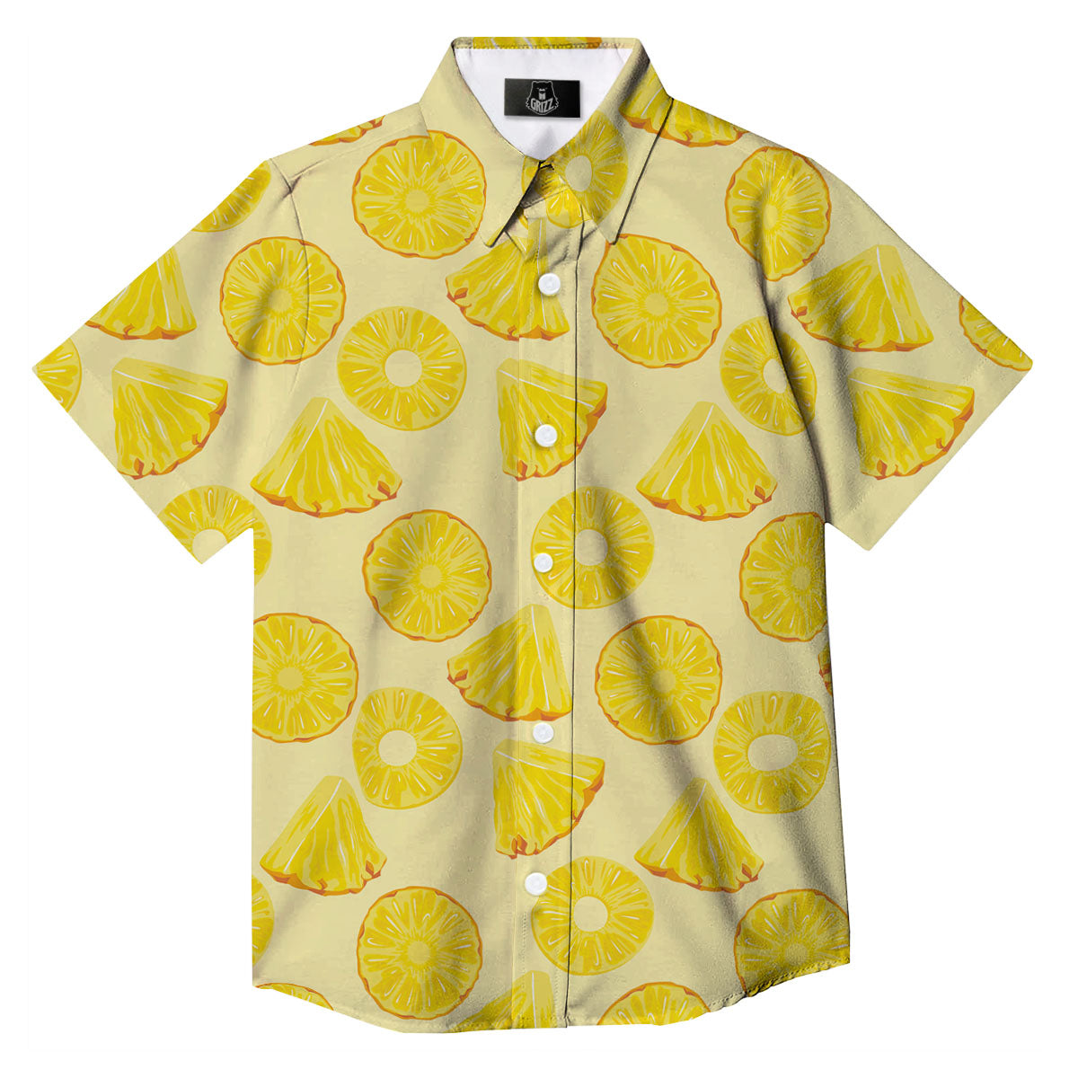 Slices Pineapple Print Pattern Button Up Shirt-grizzshop