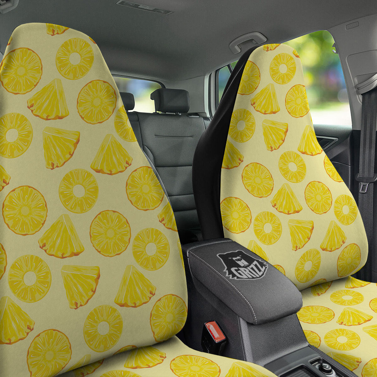 Slices Pineapple Print Pattern Car Seat Covers-grizzshop