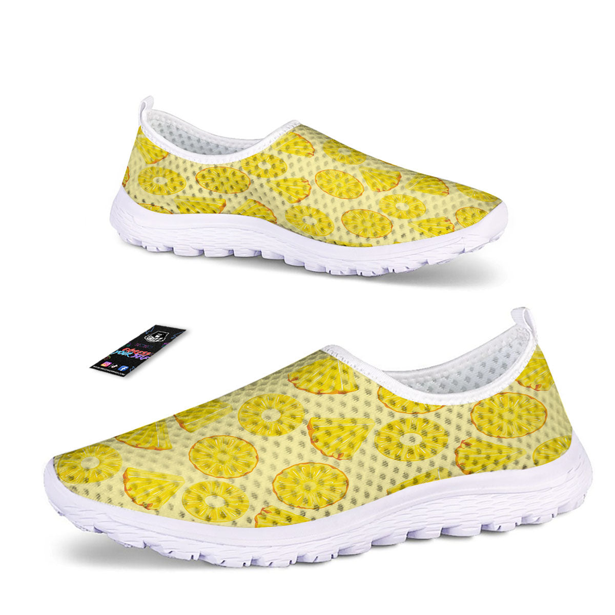 Slices Pineapple Print Pattern Nurse Shoes-grizzshop