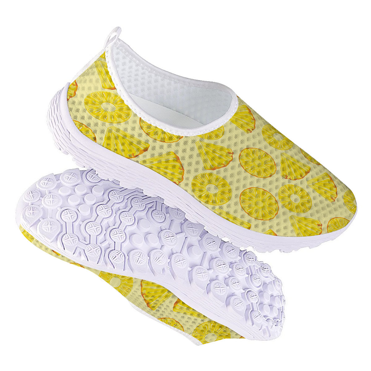 Slices Pineapple Print Pattern Nurse Shoes-grizzshop
