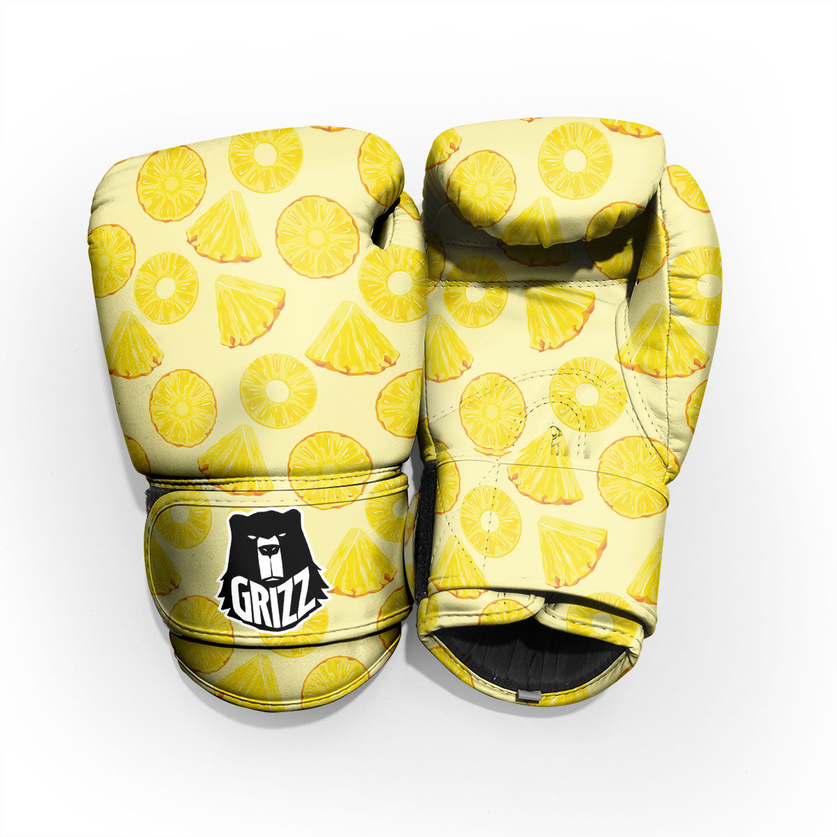 Slices Pineapple Print Pattern Sparring Gloves-grizzshop