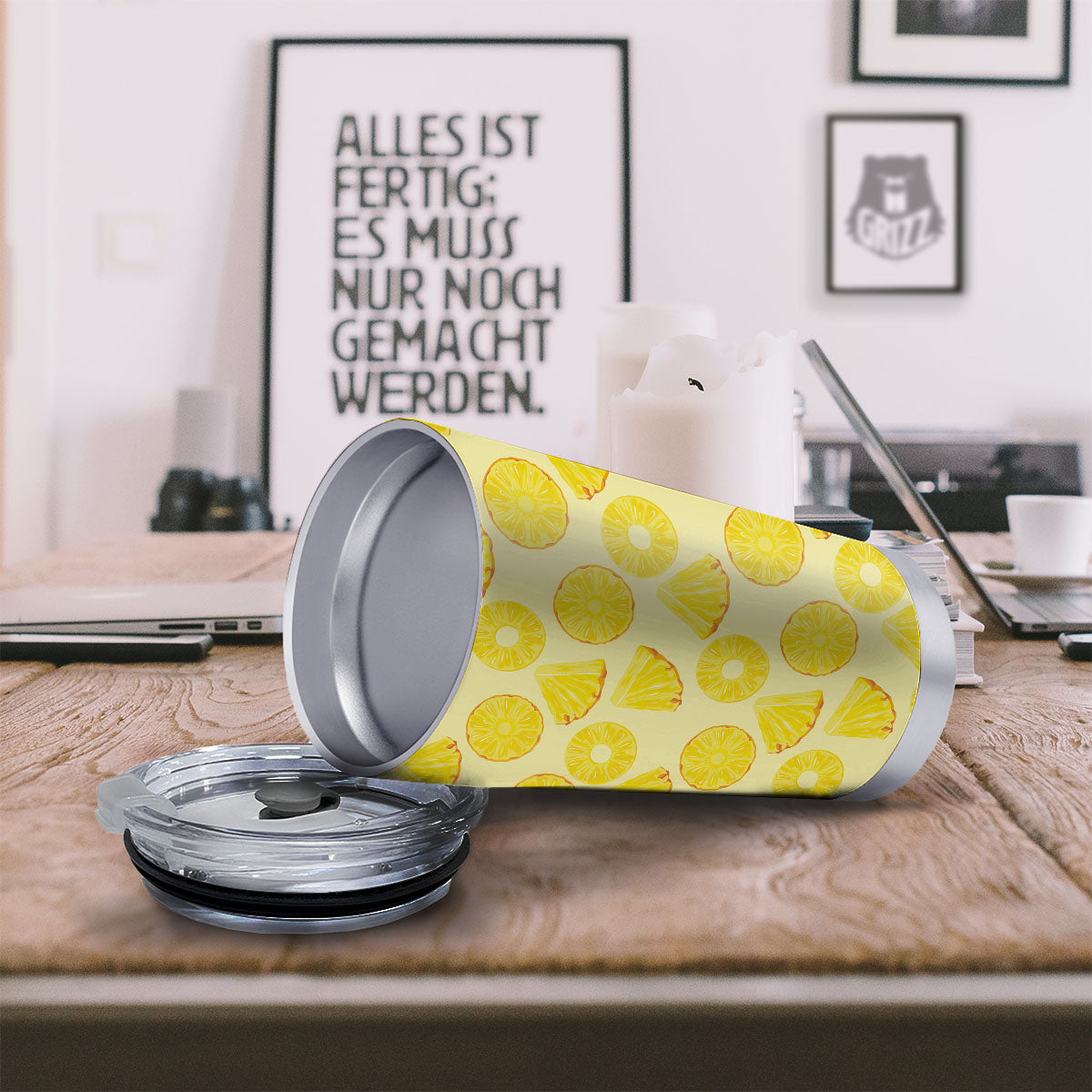 Slices Pineapple Print Pattern Tumbler-grizzshop
