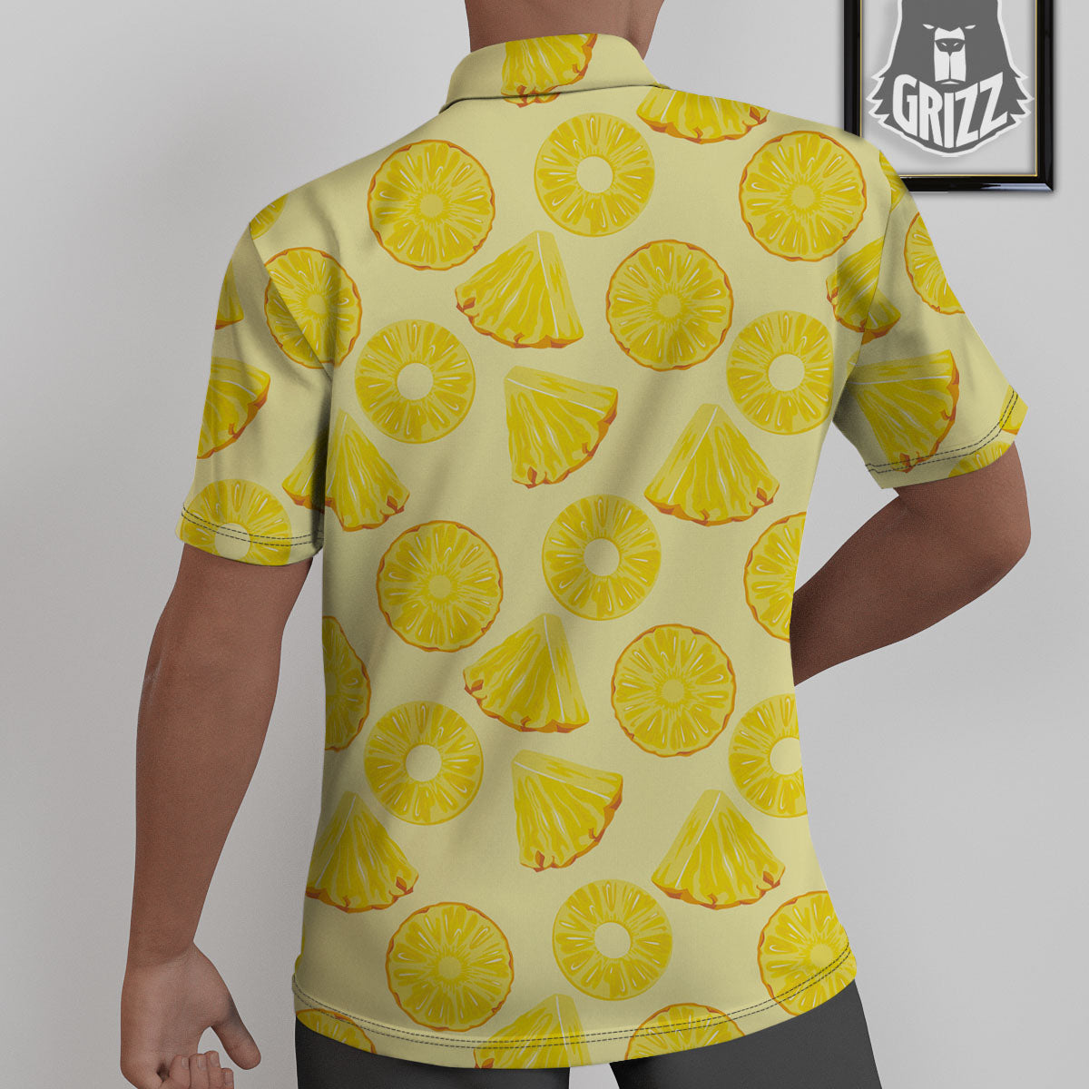 Slices Pineapple Print Pattern Untucked Shirts-grizzshop