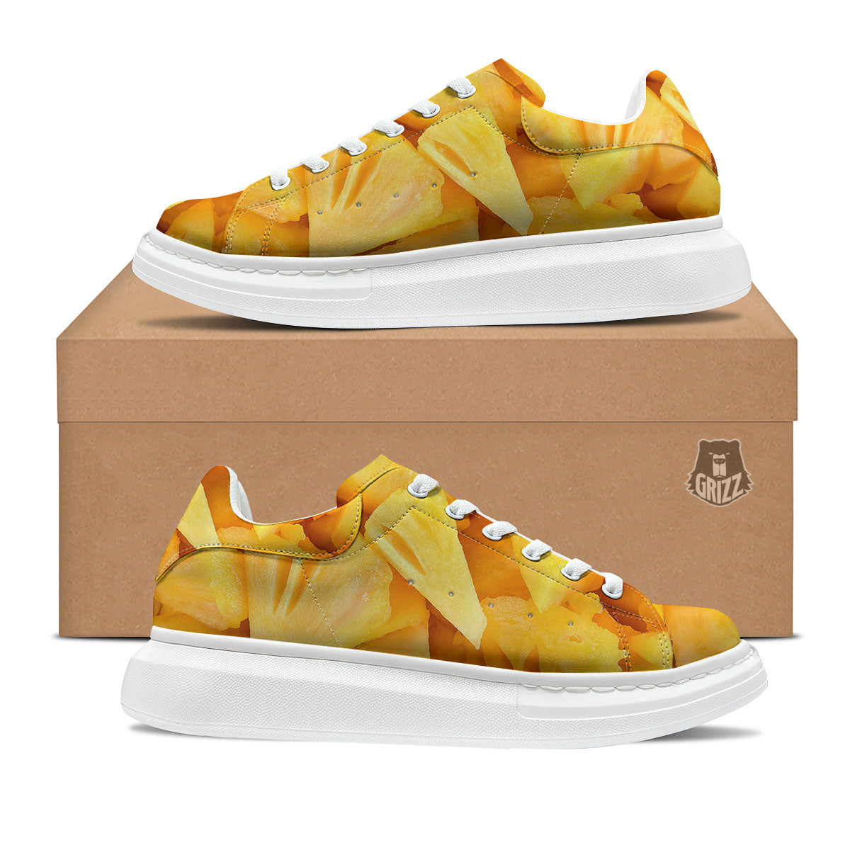 Slices Pineapple Print Platform Shoes-grizzshop