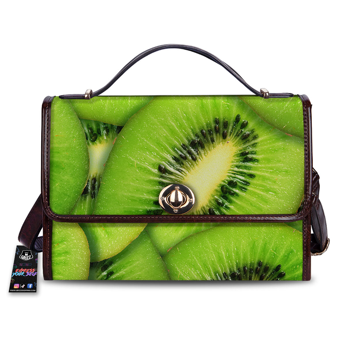 Slices Kiwi Print Women's Satchel Bag