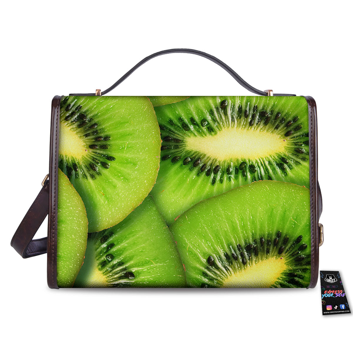 Slices Kiwi Print Women's Satchel Bag