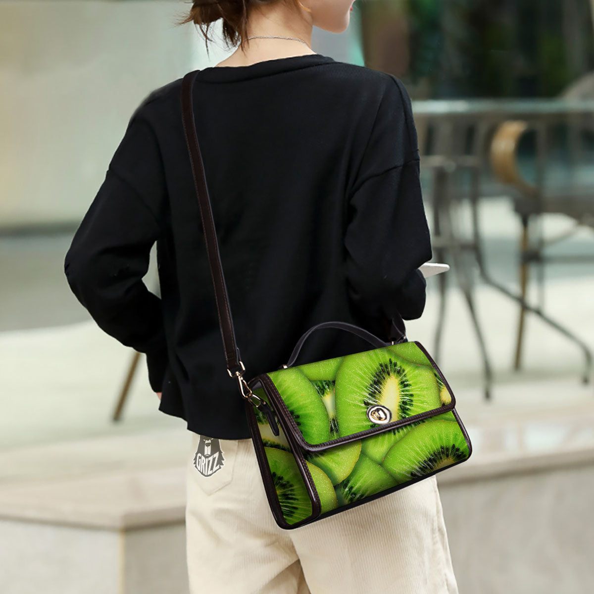 Slices Kiwi Print Women's Satchel Bag