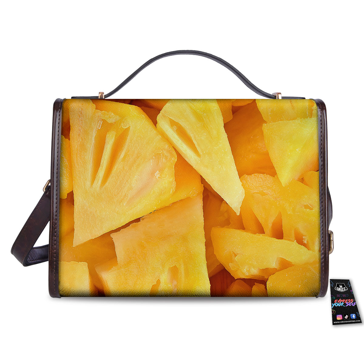 Slices Pineapple Print Women's Satchel Bag