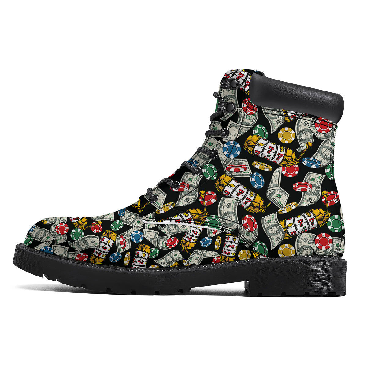 Slot Machines Casino Print Pattern Boots-grizzshop