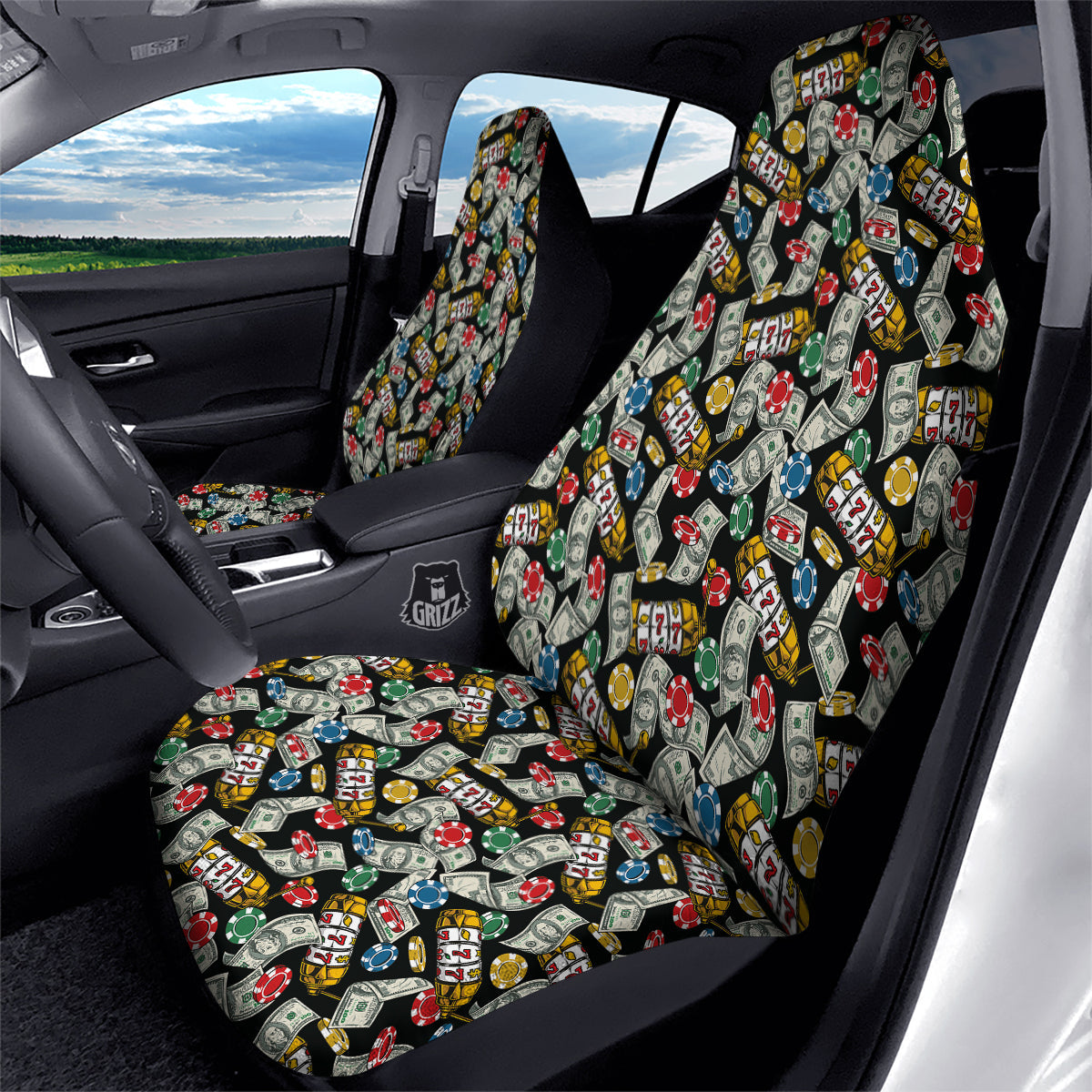 Slot Machines Casino Print Pattern Car Seat Covers-grizzshop