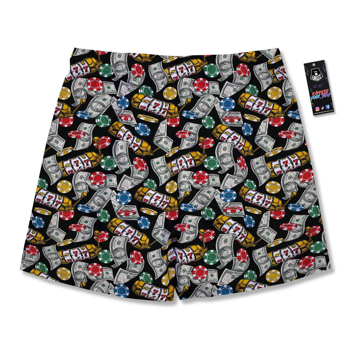 Slot Machines Casino Print Pattern Men's Running Shorts-grizzshop