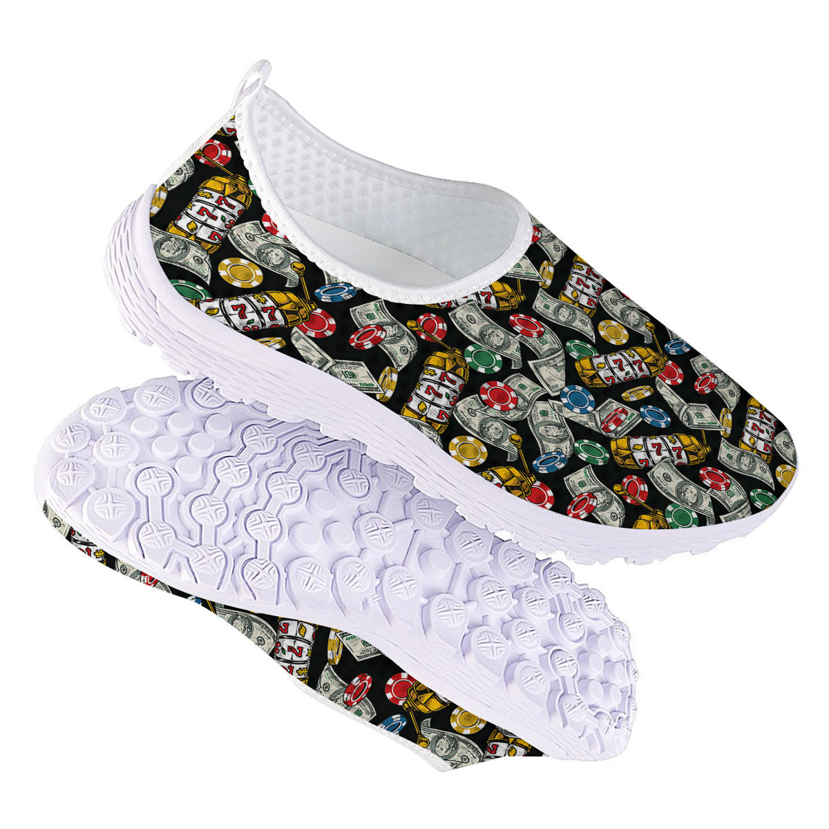 Slot Machines Casino Print Pattern Nurse Shoes-grizzshop