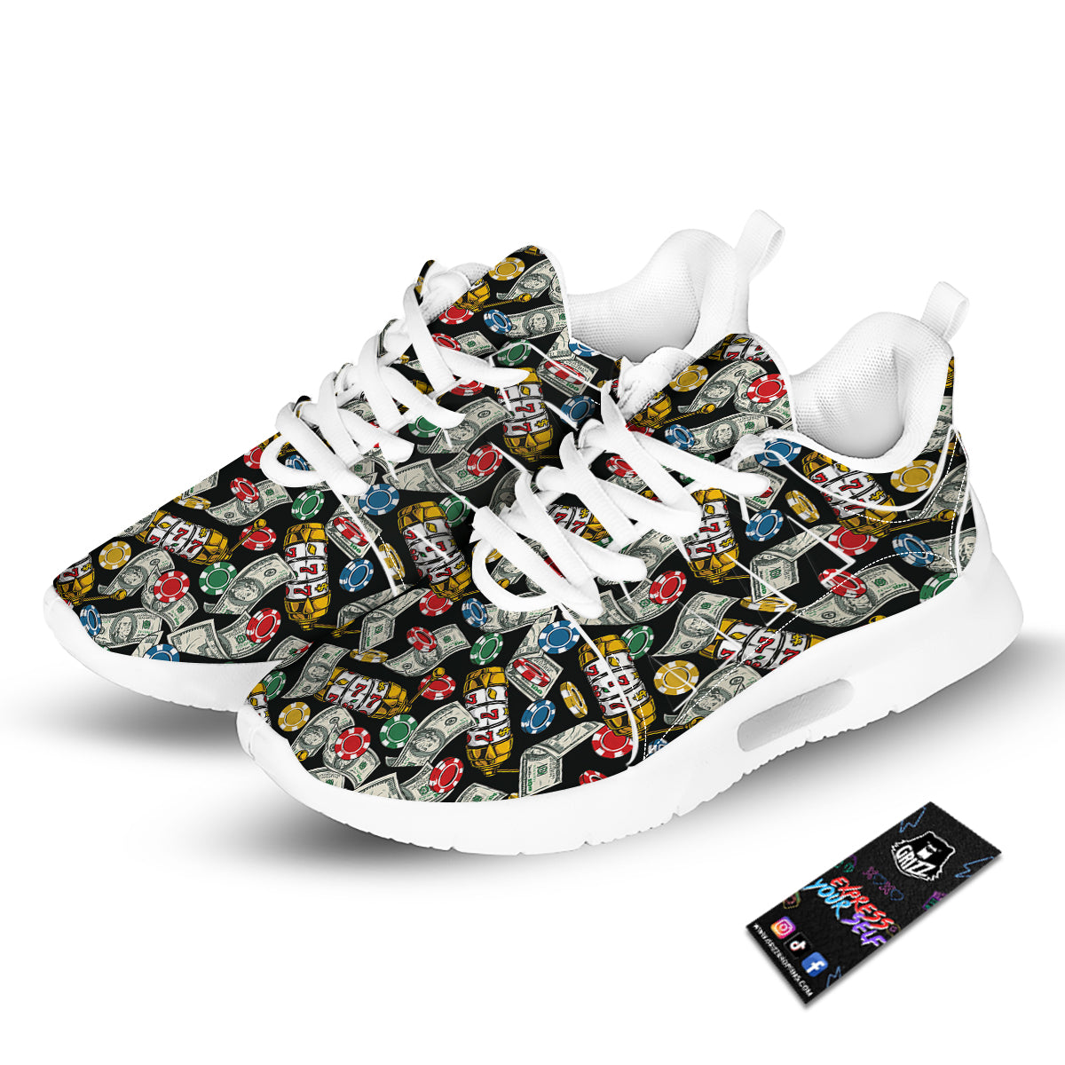 Slot Machines Casino Print Pattern Tennis Shoes-grizzshop