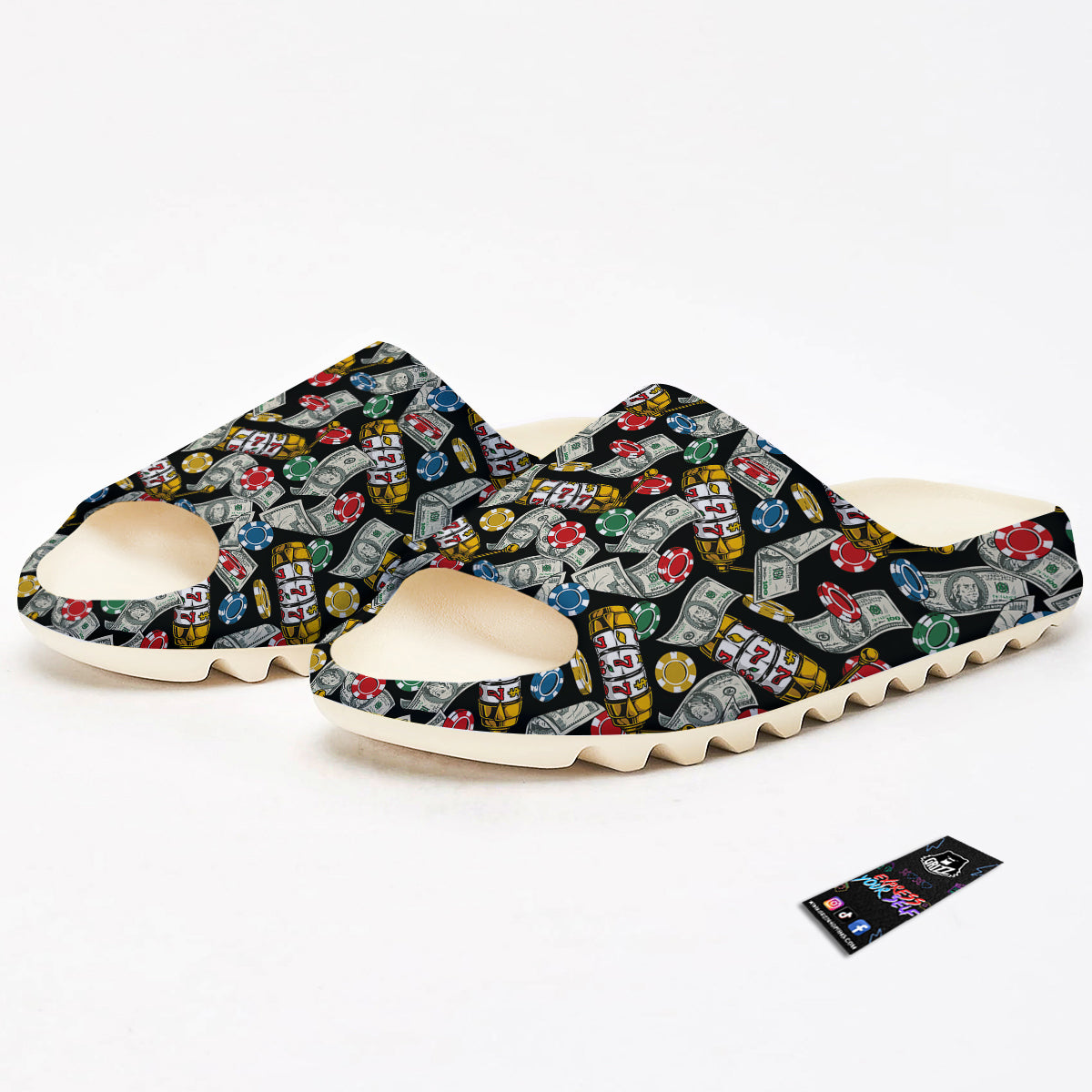 Slot Machines Casino Print Pattern Sandals-grizzshop