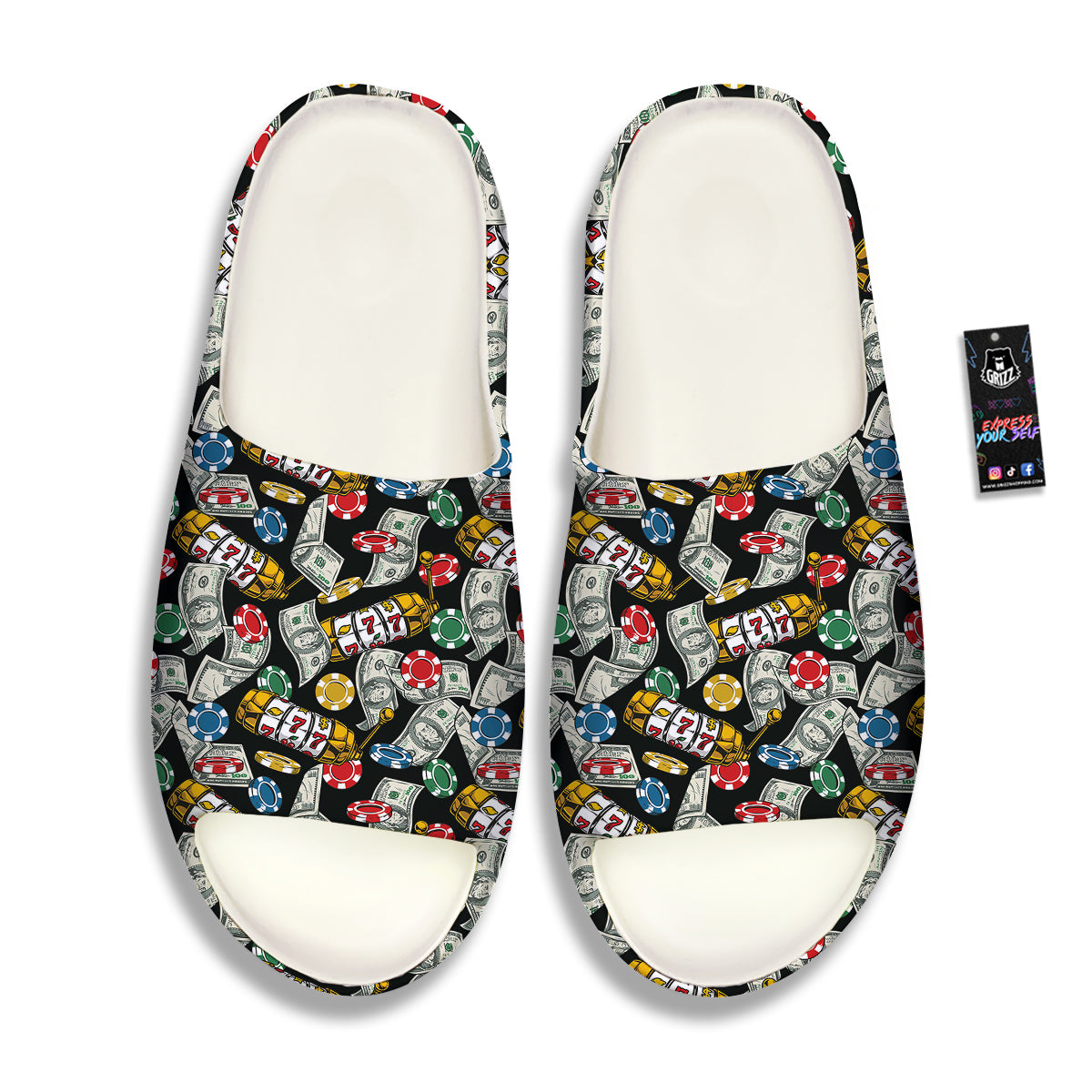 Slot Machines Casino Print Pattern Sandals-grizzshop