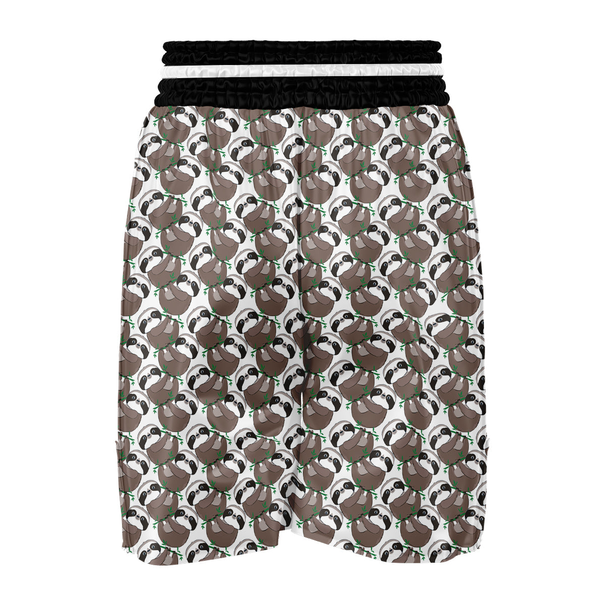 Sloth Bamboo Pattern Print Boxing Shorts-grizzshop