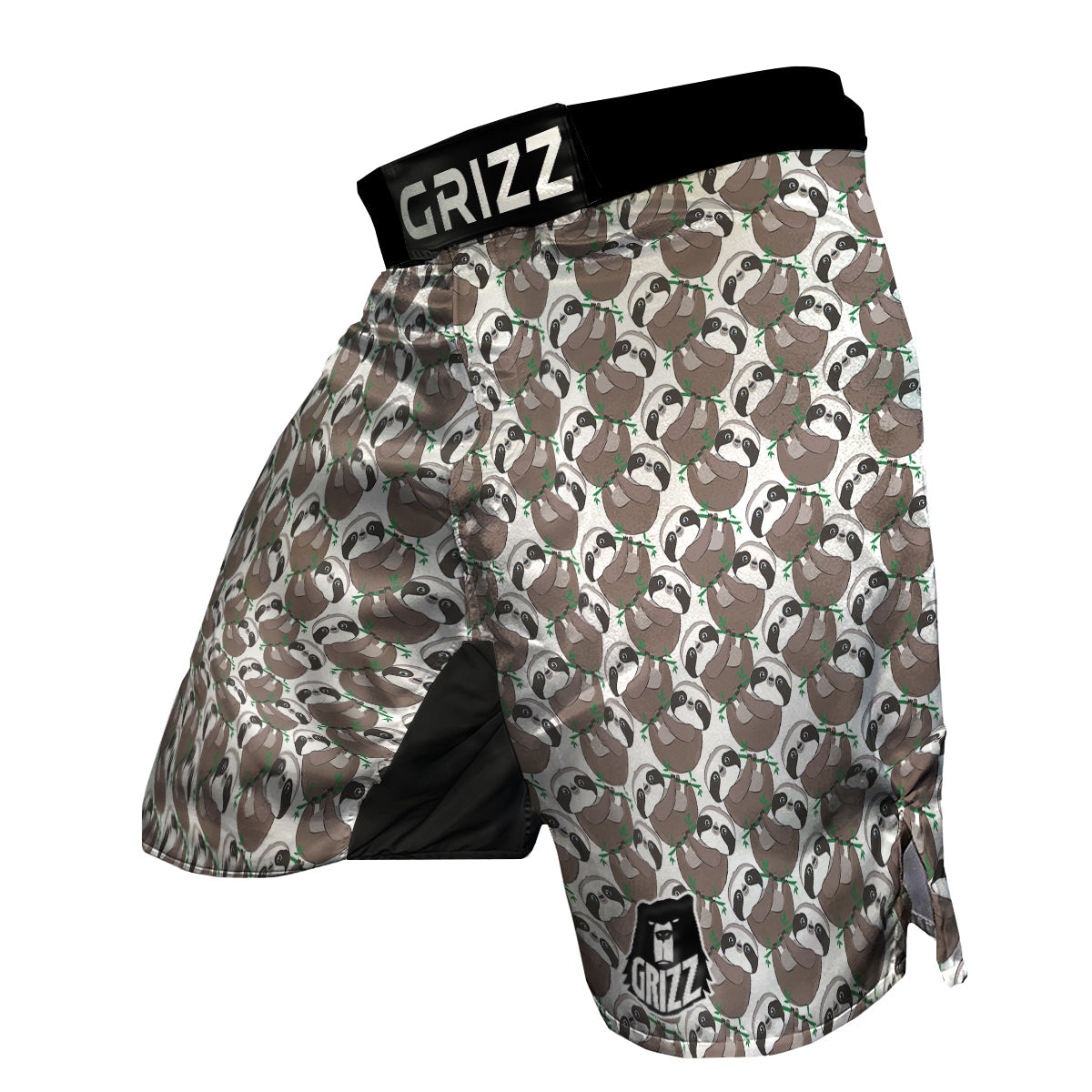 Sloth Bamboo Pattern Print MMA Shorts-grizzshop
