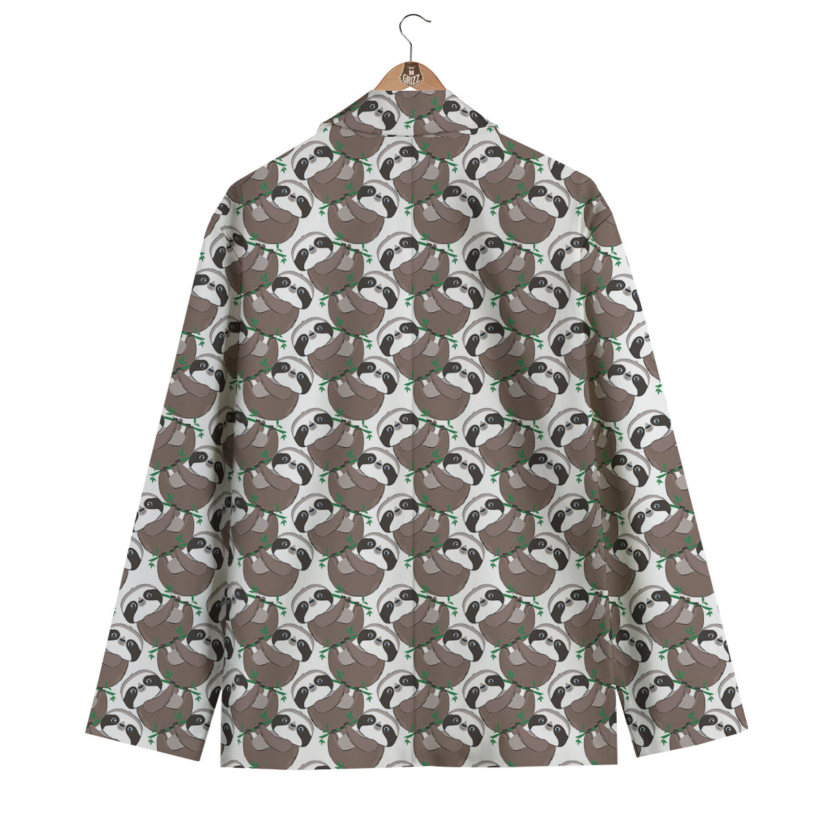 Sloth Bamboo Pattern Print Men's Blazer-grizzshop