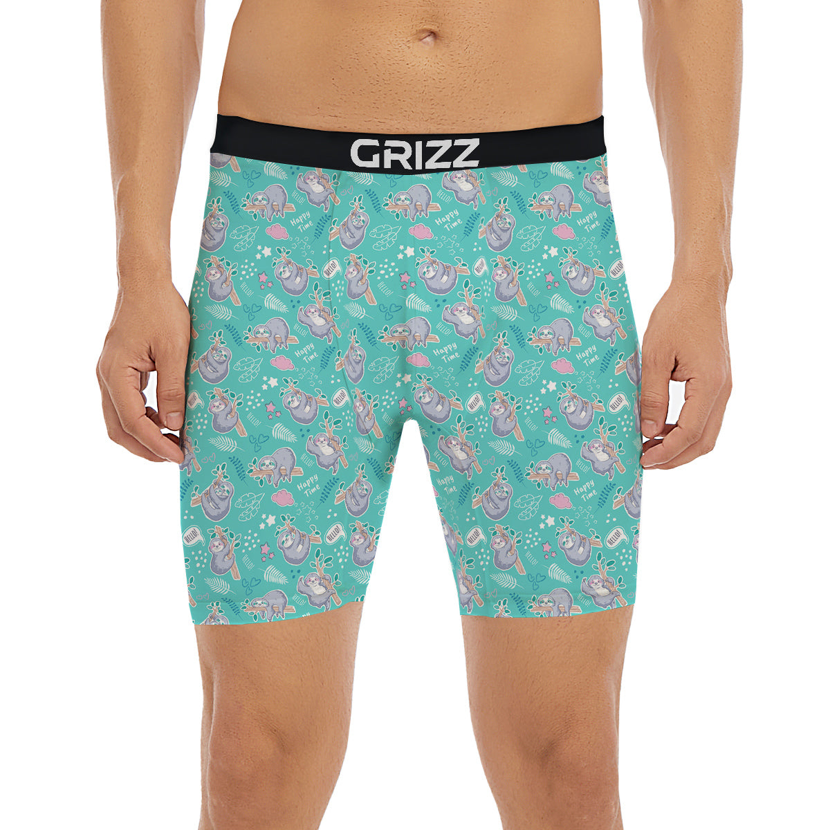Sloth Cute Print Pattern Boxer Briefs-grizzshop