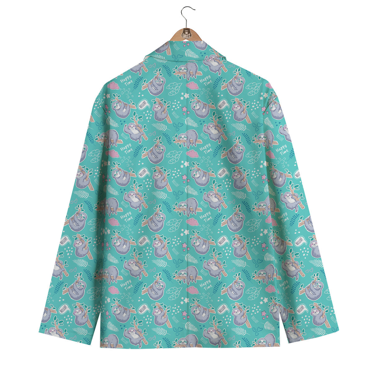 Sloth Cute Print Pattern Men's Blazer-grizzshop