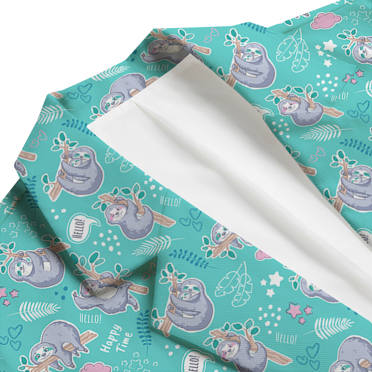 Sloth Cute Print Pattern Men's Blazer-grizzshop