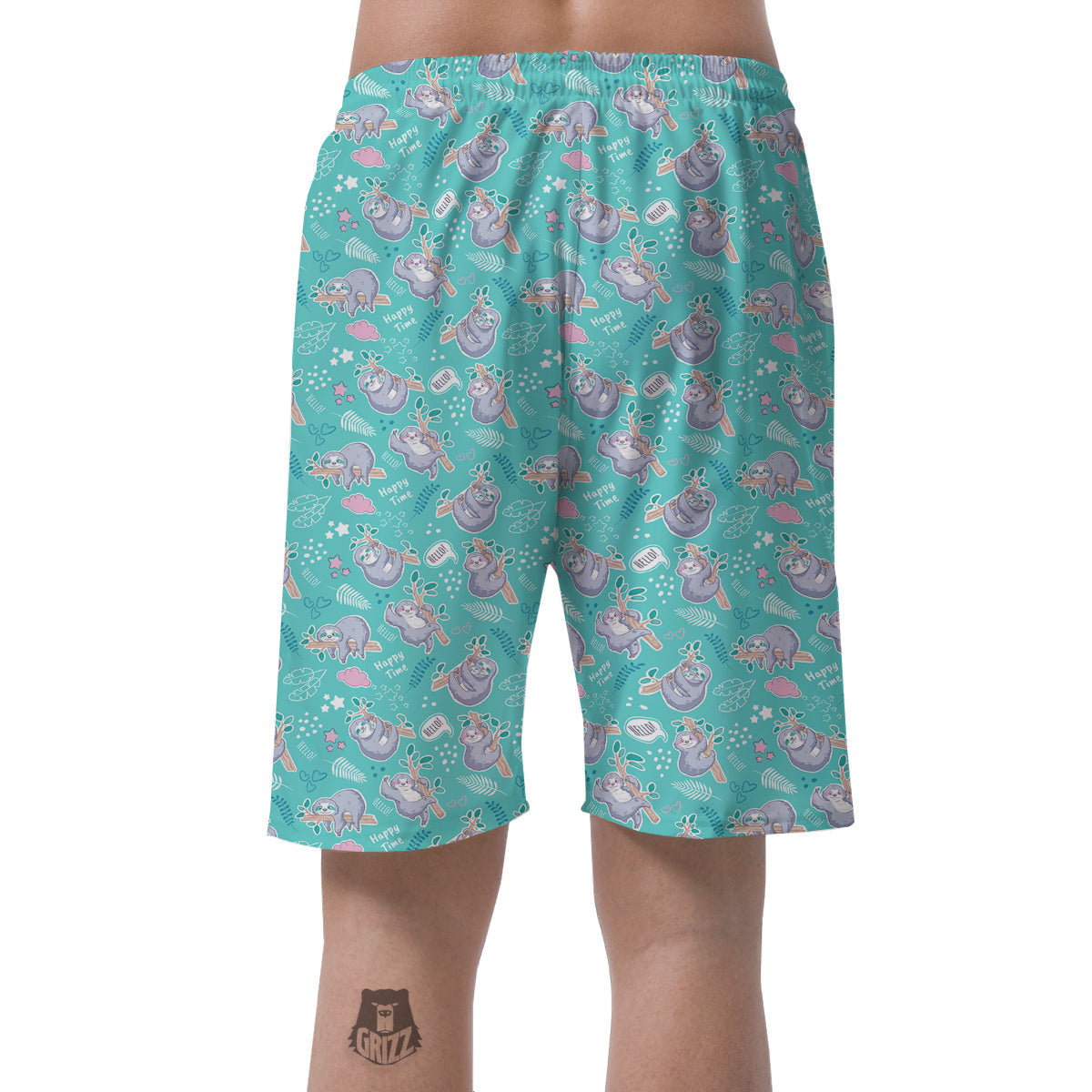 Sloth Cute Print Pattern Men's Shorts-grizzshop