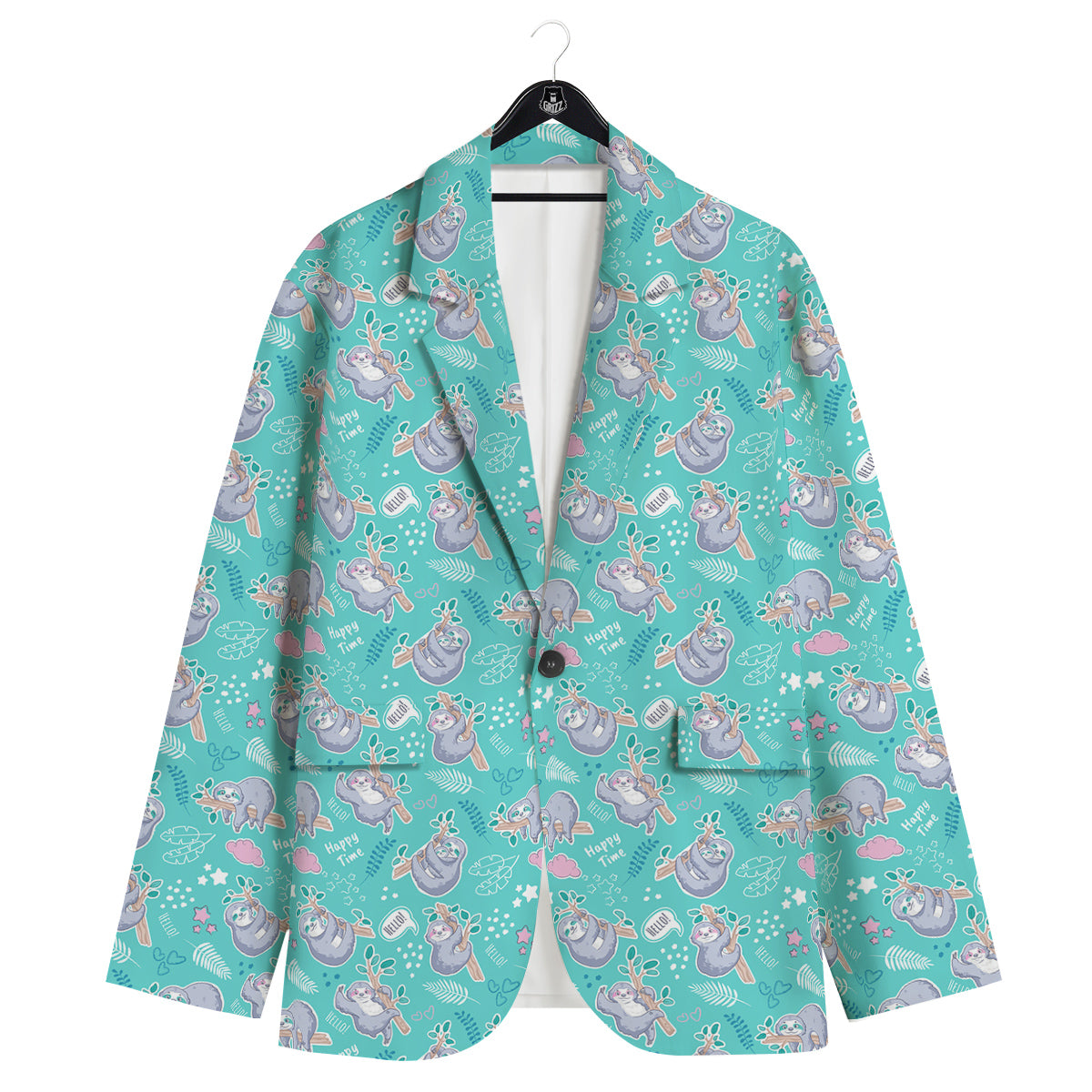 Sloth Cute Print Pattern Men's Sport Coat-grizzshop
