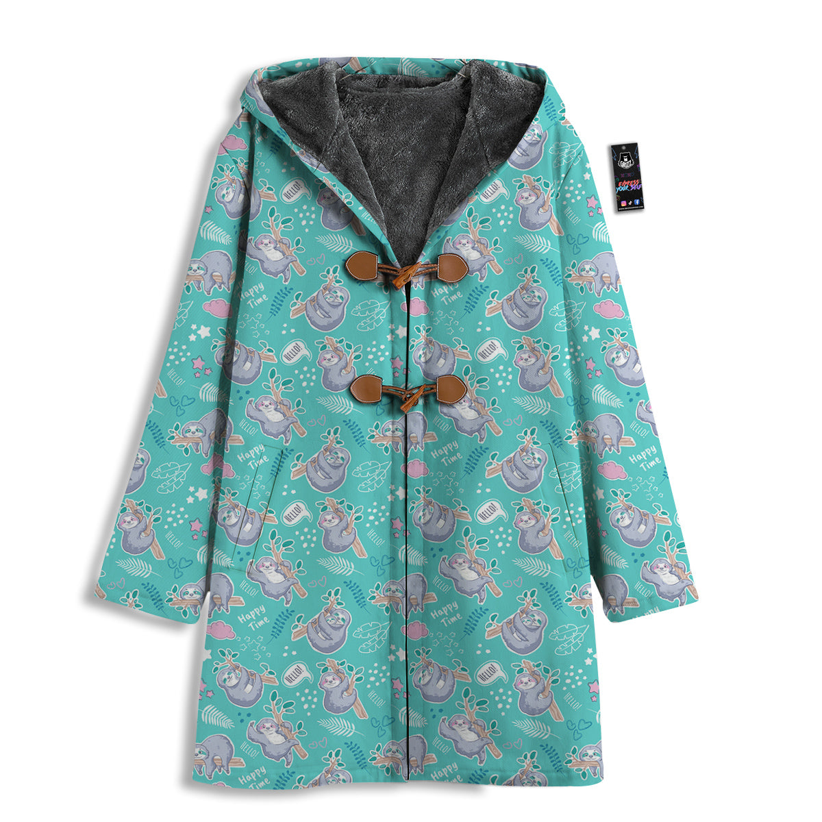 Sloth Cute Print Pattern Men's Windbreaker Jacket-grizzshop