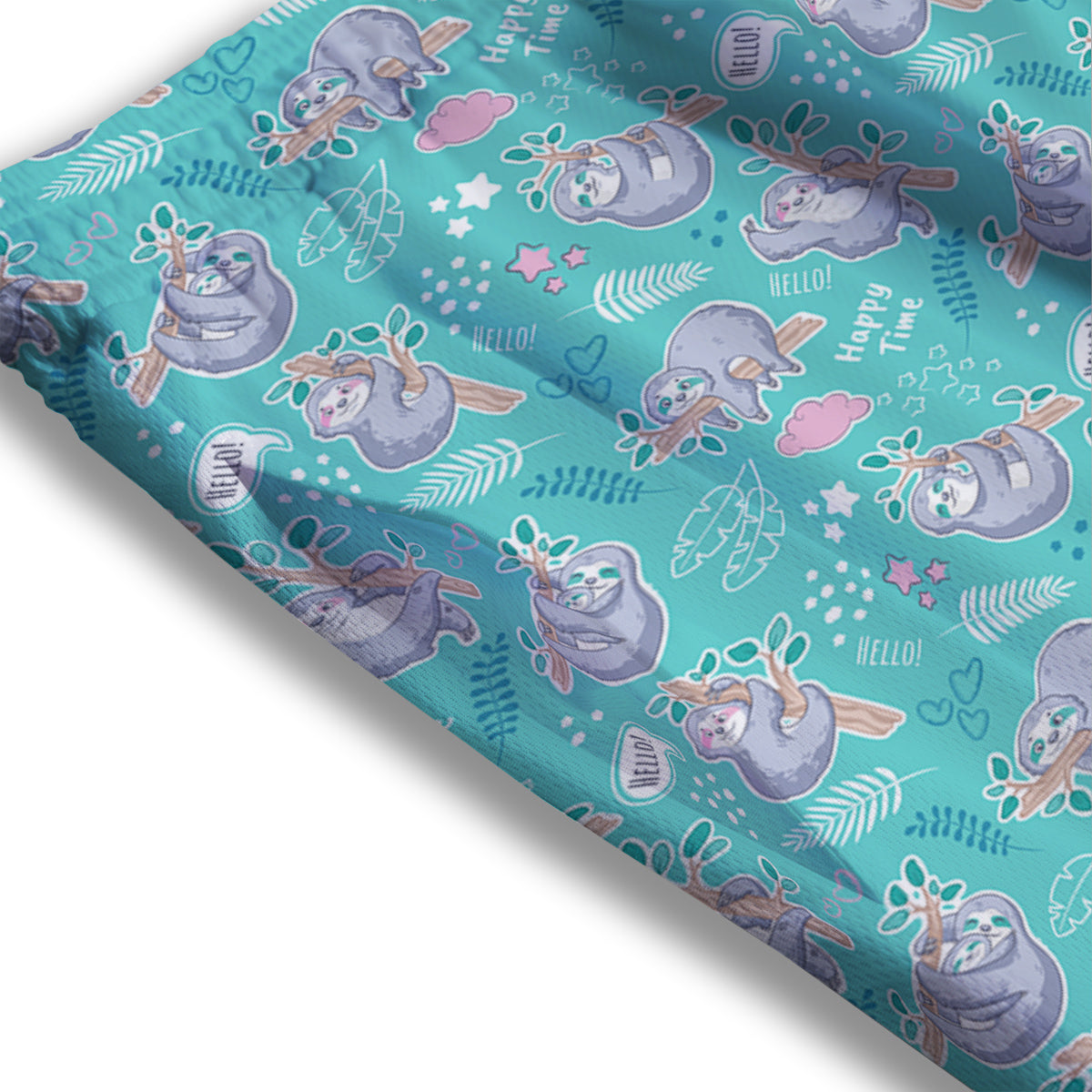 Sloth Cute Print Pattern Mesh Shorts