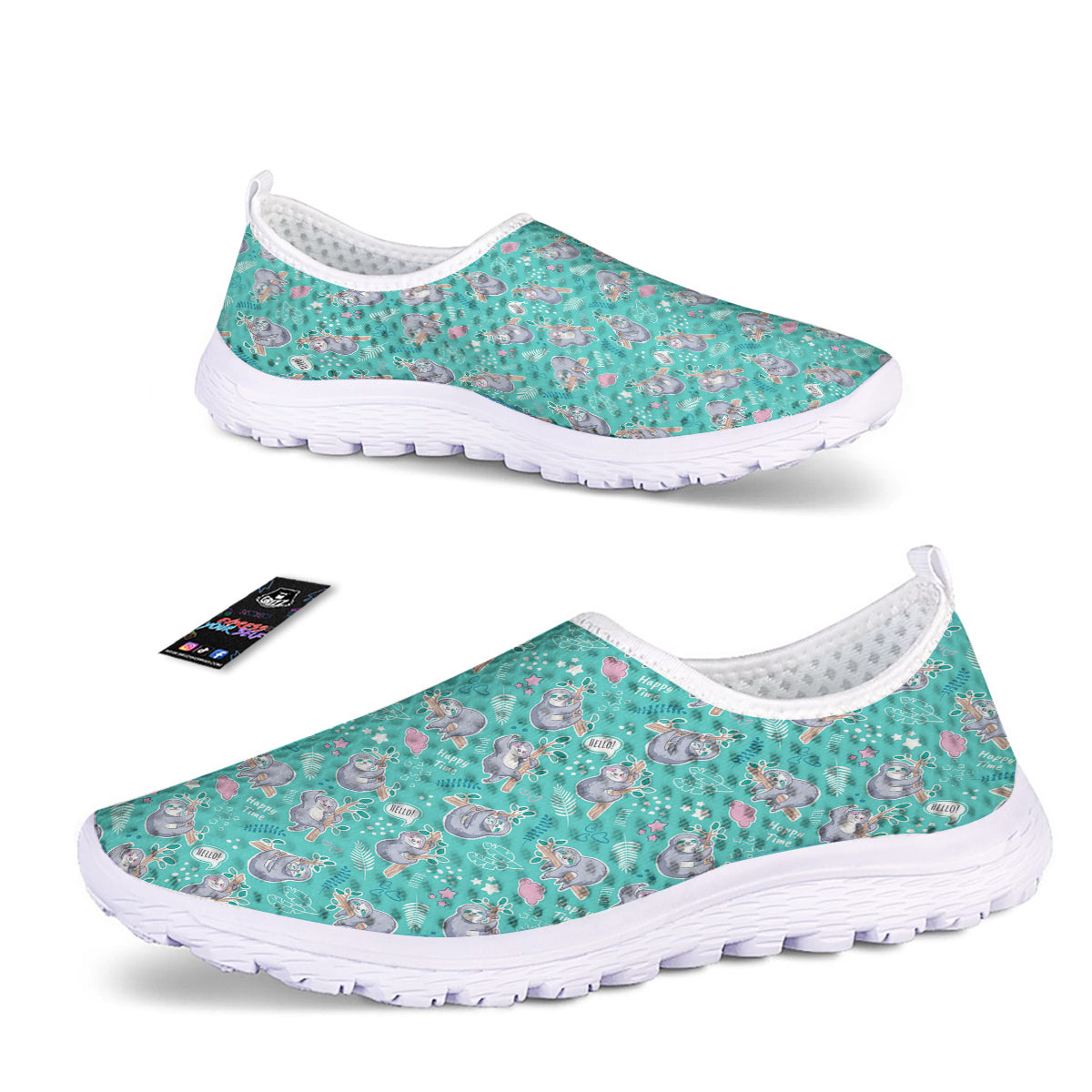 Sloth Cute Print Pattern Nurse Shoes-grizzshop