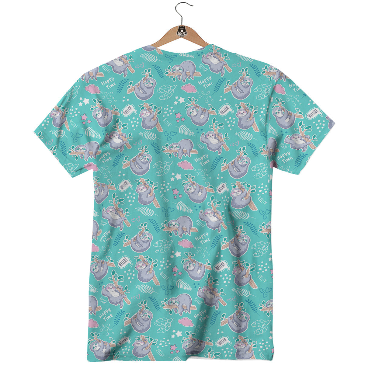 Sloth Cute Print Pattern T-Shirt-grizzshop