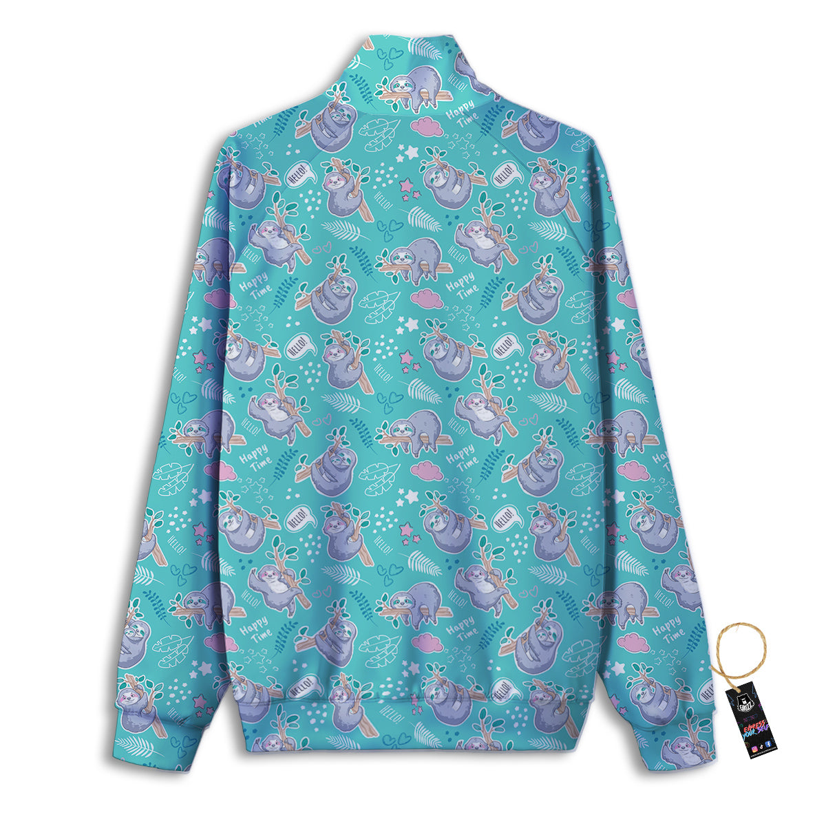 Sloth Cute Print Pattern Track Jacket-grizzshop