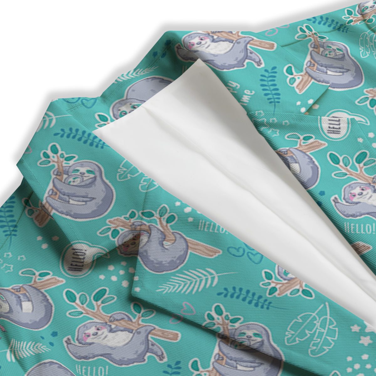 Sloth Cute Print Pattern Women's Blazer-grizzshop