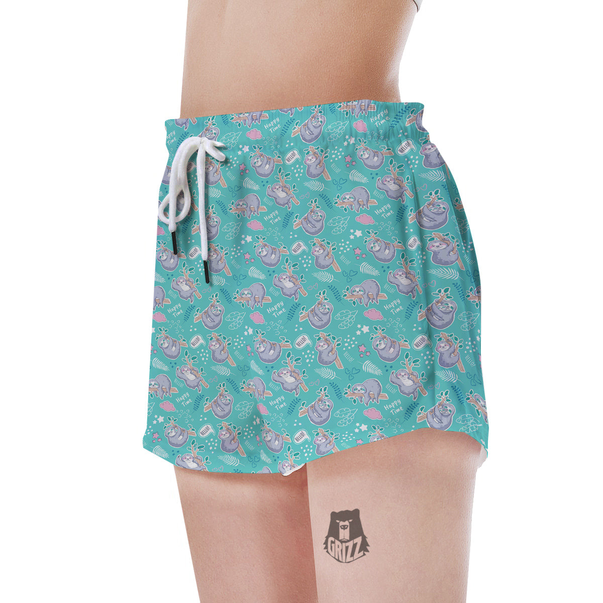 Sloth Cute Print Pattern Women's Shorts-grizzshop