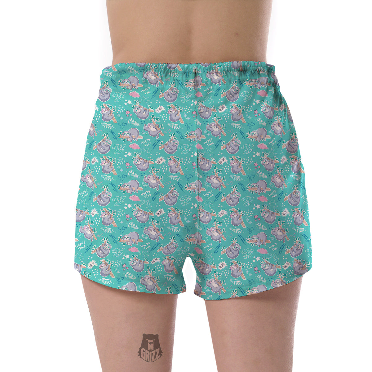 Sloth Cute Print Pattern Women's Shorts-grizzshop
